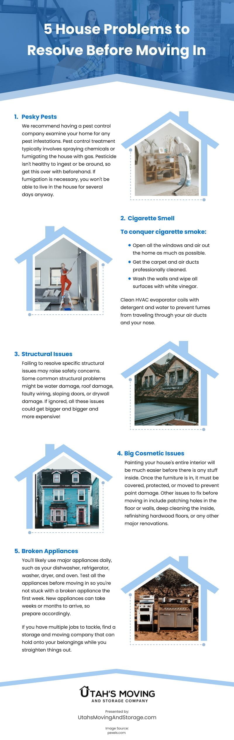 5 House Problems to Resolve Before Moving In Infographic